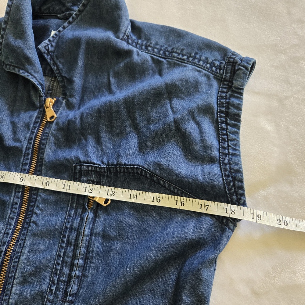 L.O.G.G Jumpsuit Women's 6 Chambray Denim Y2k Blue 1 Piece Overalls Romper - Picture 12 of 12